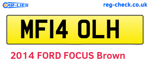 MF14OLH are the vehicle registration plates.