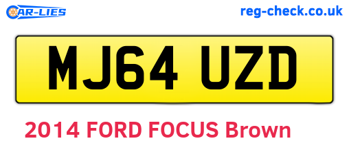 MJ64UZD are the vehicle registration plates.