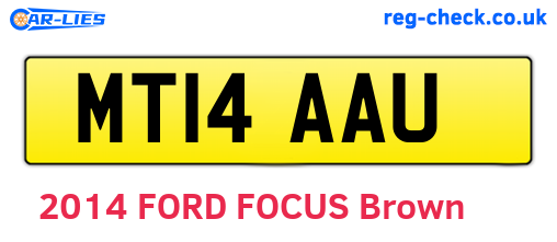 MT14AAU are the vehicle registration plates.
