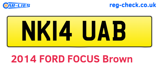 NK14UAB are the vehicle registration plates.