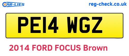 PE14WGZ are the vehicle registration plates.