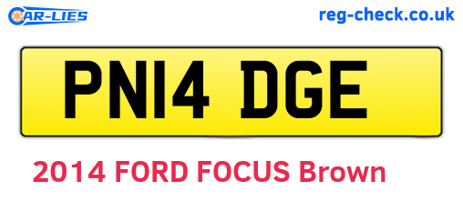 PN14DGE are the vehicle registration plates.
