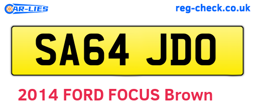 SA64JDO are the vehicle registration plates.