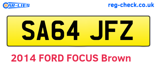 SA64JFZ are the vehicle registration plates.