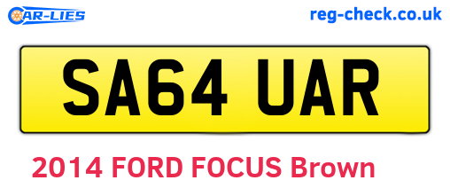 SA64UAR are the vehicle registration plates.