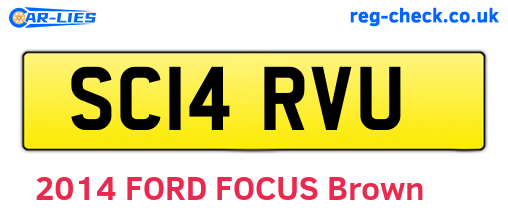 SC14RVU are the vehicle registration plates.