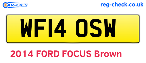 WF14OSW are the vehicle registration plates.