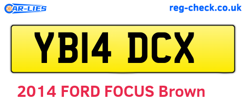 YB14DCX are the vehicle registration plates.