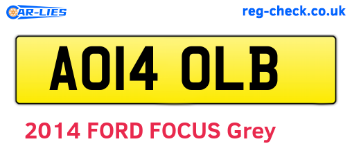 AO14OLB are the vehicle registration plates.