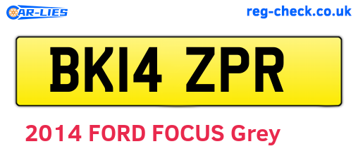 BK14ZPR are the vehicle registration plates.