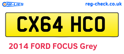 CX64HCO are the vehicle registration plates.