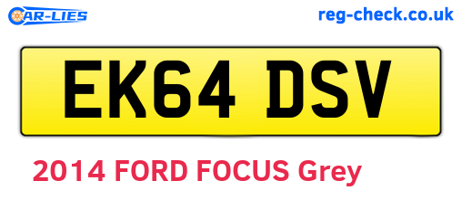 EK64DSV are the vehicle registration plates.