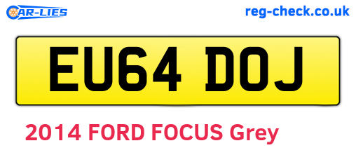 EU64DOJ are the vehicle registration plates.