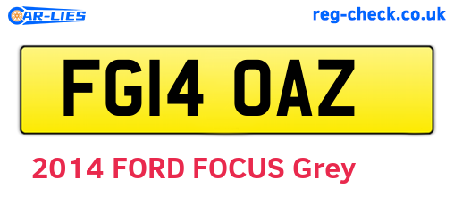 FG14OAZ are the vehicle registration plates.
