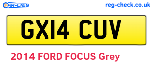 GX14CUV are the vehicle registration plates.