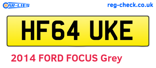 HF64UKE are the vehicle registration plates.