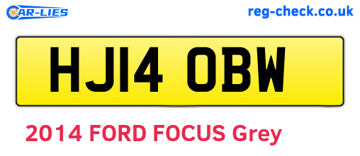 HJ14OBW are the vehicle registration plates.
