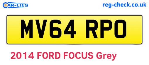 MV64RPO are the vehicle registration plates.