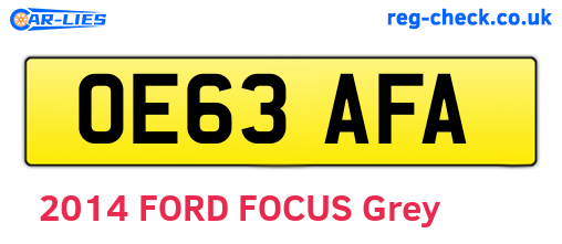 OE63AFA are the vehicle registration plates.