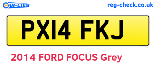 PX14FKJ are the vehicle registration plates.