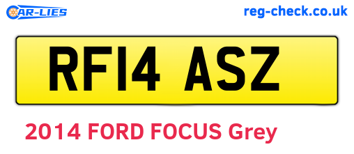 RF14ASZ are the vehicle registration plates.