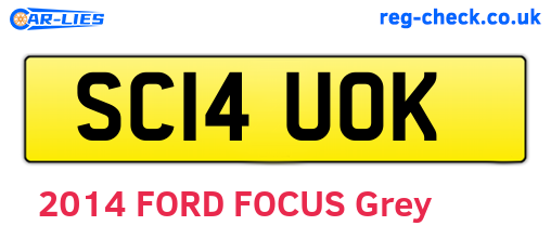 SC14UOK are the vehicle registration plates.