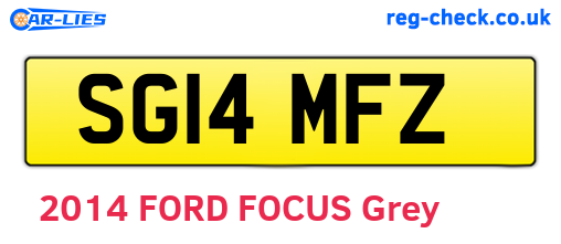 SG14MFZ are the vehicle registration plates.