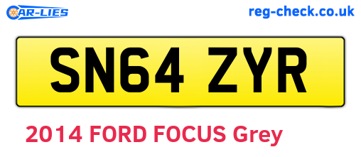 SN64ZYR are the vehicle registration plates.