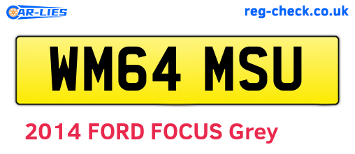 WM64MSU are the vehicle registration plates.