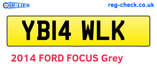 YB14WLK are the vehicle registration plates.