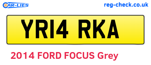 YR14RKA are the vehicle registration plates.