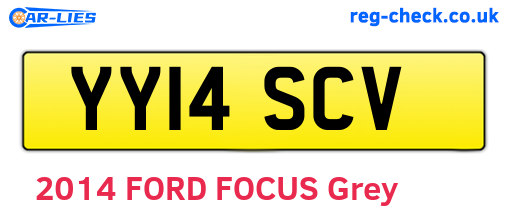 YY14SCV are the vehicle registration plates.