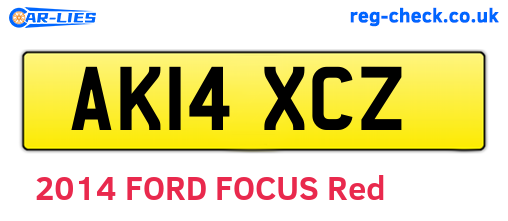 AK14XCZ are the vehicle registration plates.