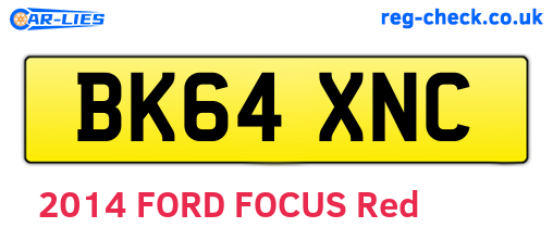 BK64XNC are the vehicle registration plates.