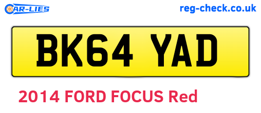 BK64YAD are the vehicle registration plates.
