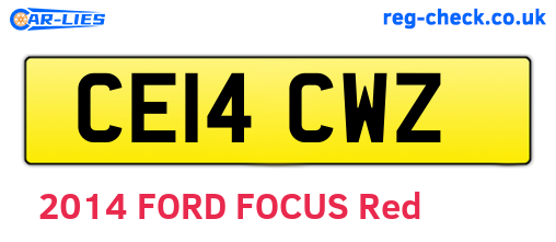 CE14CWZ are the vehicle registration plates.