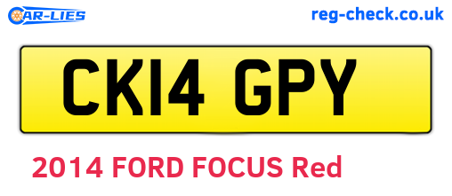CK14GPY are the vehicle registration plates.