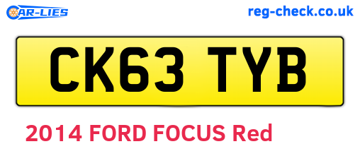 CK63TYB are the vehicle registration plates.