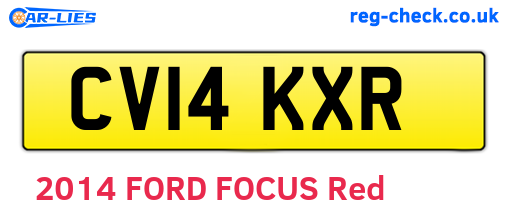 CV14KXR are the vehicle registration plates.