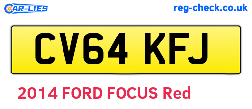 CV64KFJ are the vehicle registration plates.