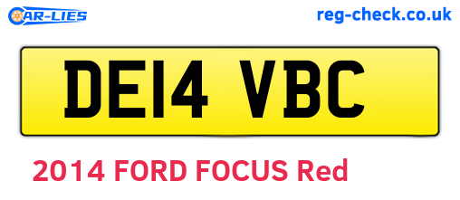 DE14VBC are the vehicle registration plates.