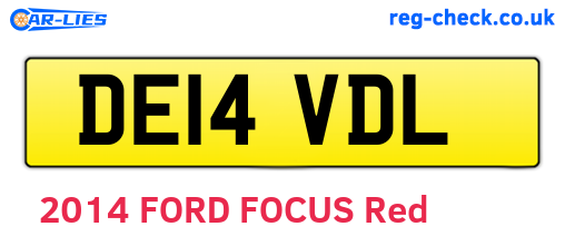 DE14VDL are the vehicle registration plates.