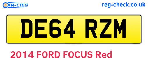 DE64RZM are the vehicle registration plates.