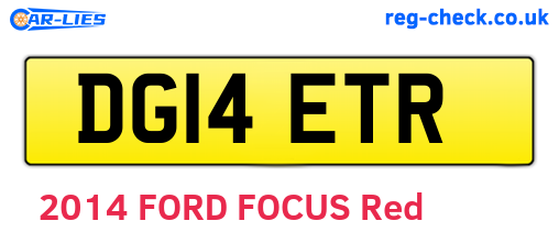 DG14ETR are the vehicle registration plates.