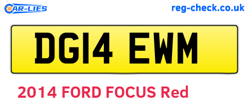 DG14EWM are the vehicle registration plates.