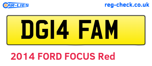 DG14FAM are the vehicle registration plates.