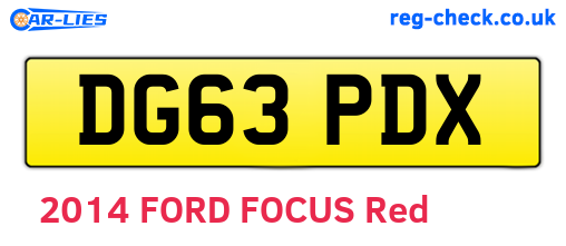 DG63PDX are the vehicle registration plates.