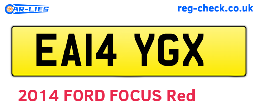 EA14YGX are the vehicle registration plates.