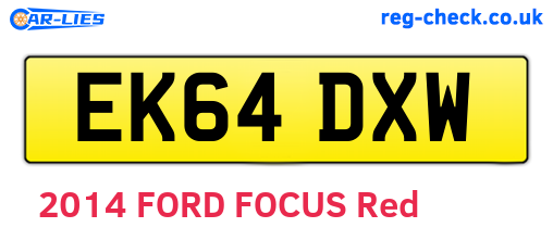 EK64DXW are the vehicle registration plates.
