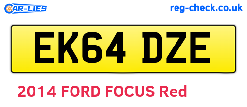 EK64DZE are the vehicle registration plates.